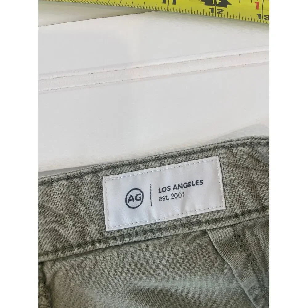 AG Adriano Goldschmied Womens Cargo Pants Khaki Straight Leg Cropped Size 30